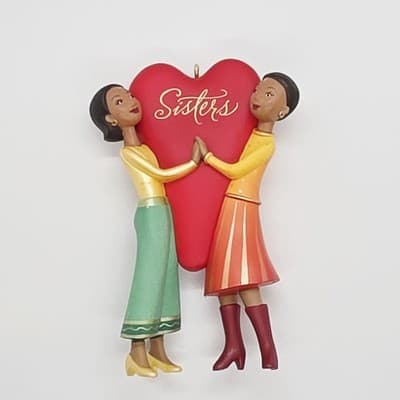 Vtg 2004 Hallmark "Sisters" Ornament No better Friend Than a Sister Heart - Thumbnail 2