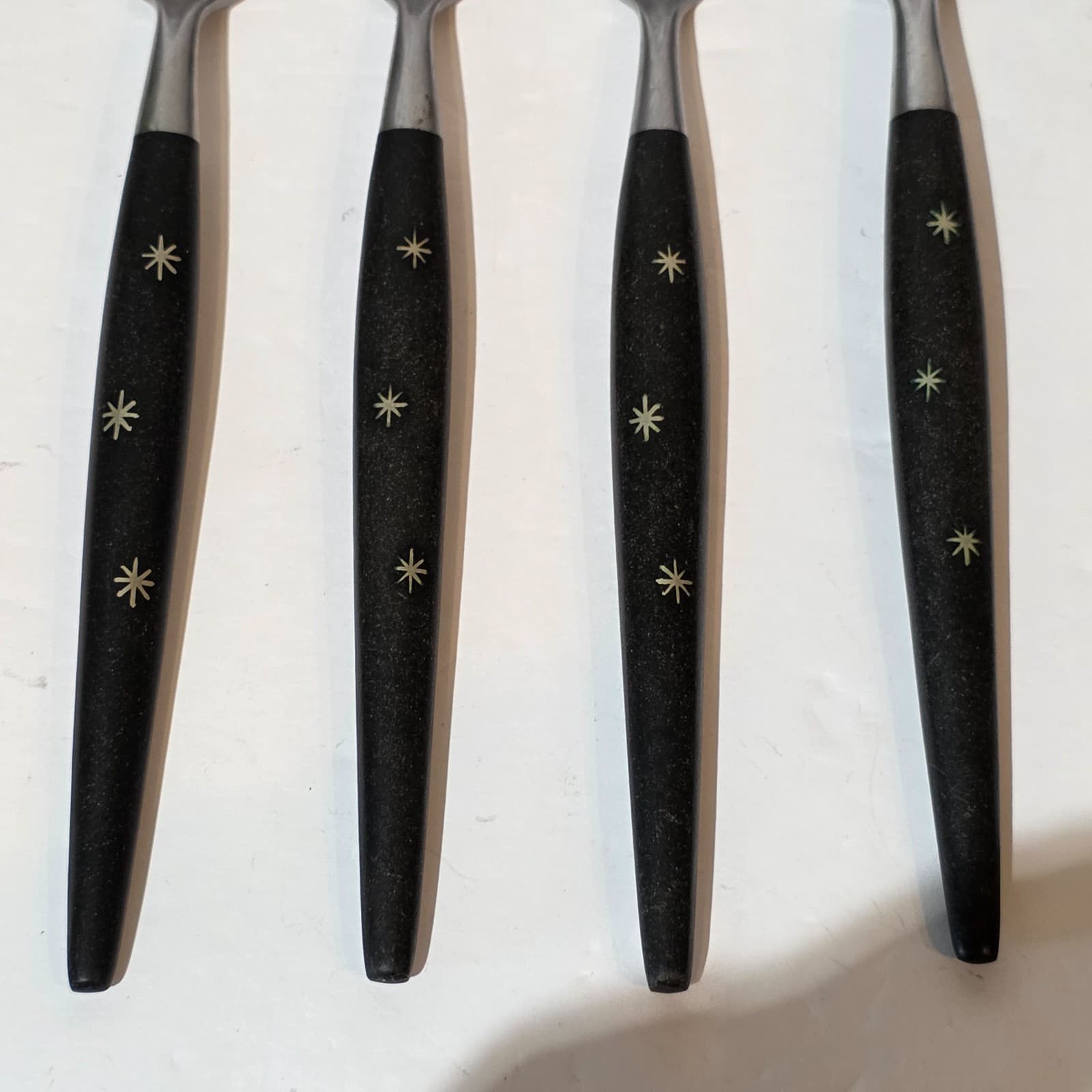 Vintage Golden Star Japan Stainless Steel Set of 4 Forks Atomic Starburst MCM - Thumbnail 3