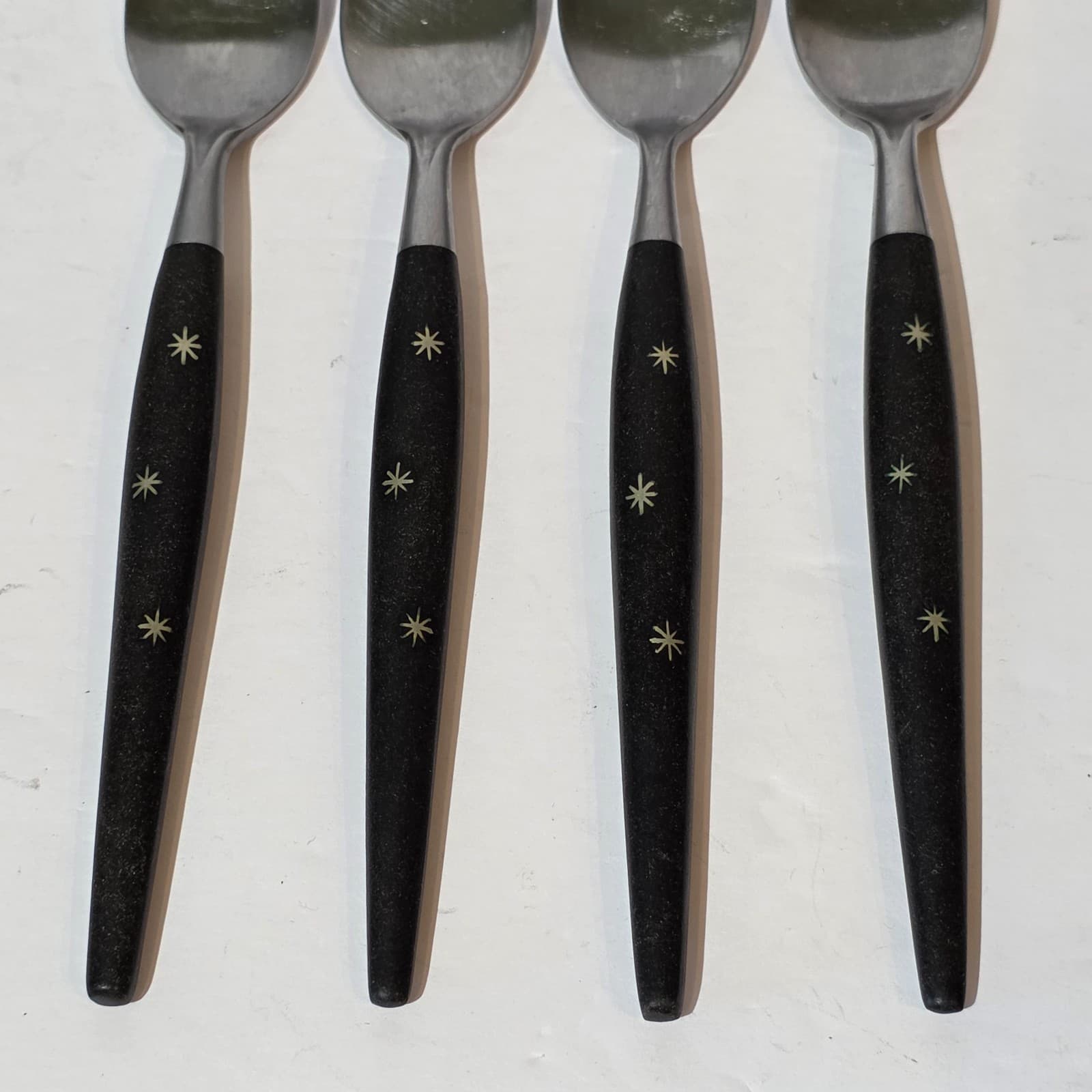 Vintage Golden Star Japan Stainless Steel Set of 4 Forks Atomic Starburst MCM - Thumbnail 2