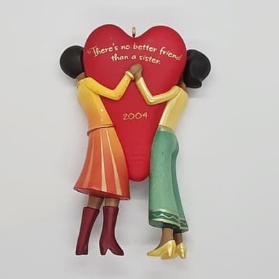 Vtg 2004 Hallmark "Sisters" Ornament No better Friend Than a Sister Heart - Thumbnail 3