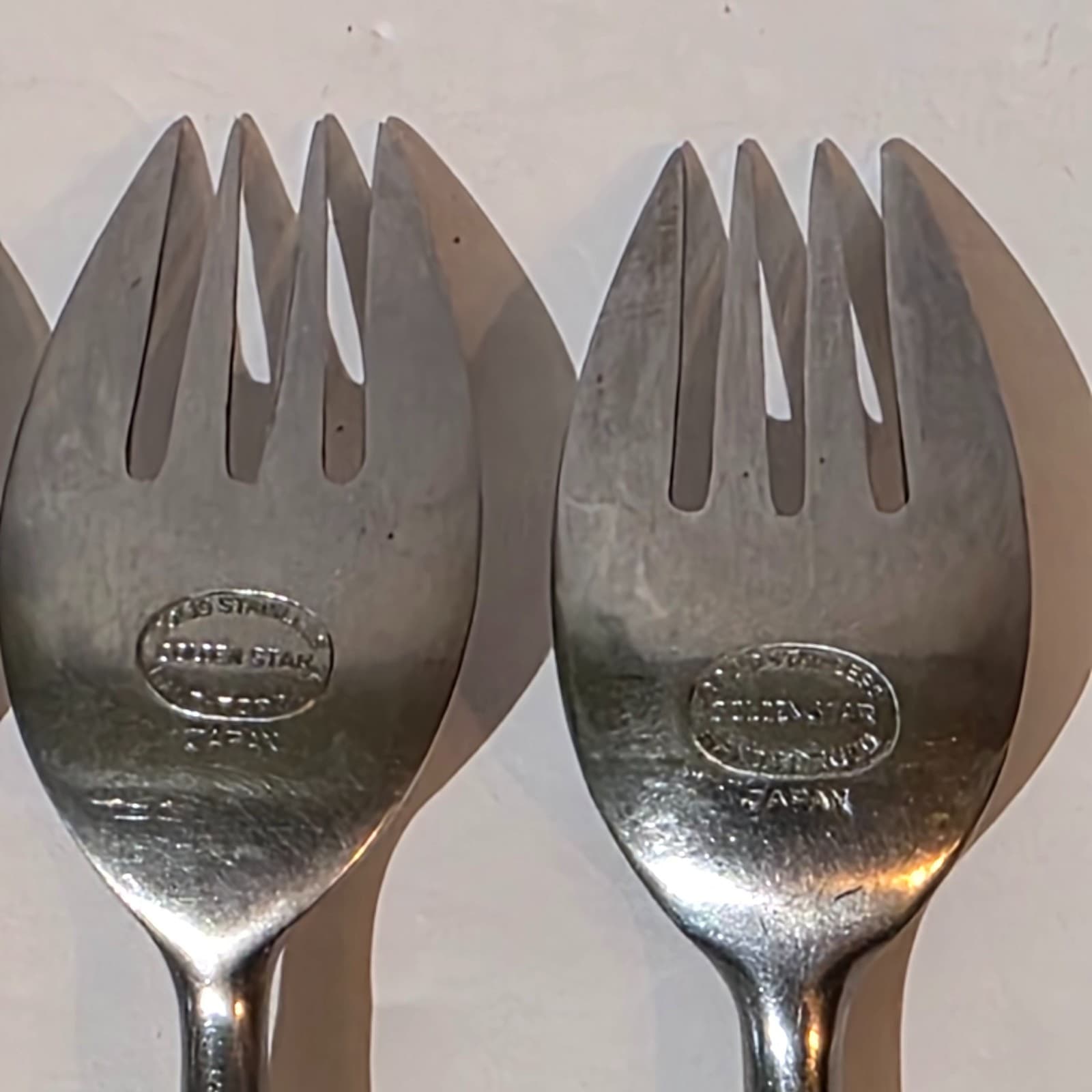 Vintage Golden Star Japan Stainless Steel Set of 4 Forks Atomic Starburst MCM - Thumbnail 10