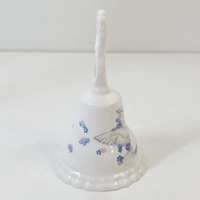 Vintage Staffordshire Fine Bone China Elizabethan Bell Doves Blue Flowers - Thumbnail 3