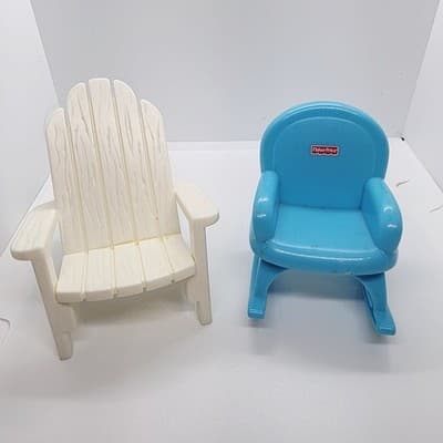 Fisher-Price Loving Family Dollhouse Adirondack Chair And Blue Rocking Chair