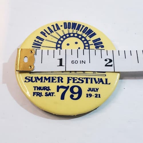Vtg 1979 Rock Island IL Summer Festival Great River Plaza Pinback Badge Button - Thumbnail 3