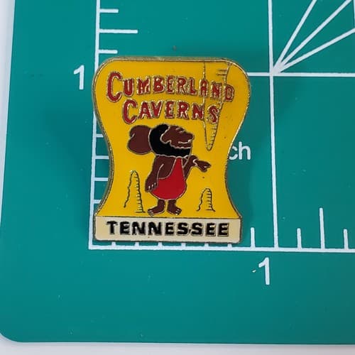 Vintage Cumberland Caverns Tennessee Caveman Lapel Cap Tack Pin Badge - Thumbnail 3