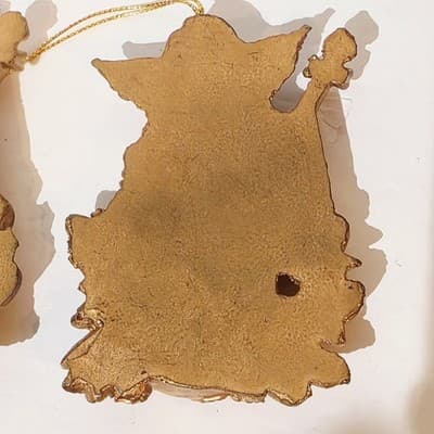 Lot of 3 Vtg Resin Plastic Angels Playing A Cello Gold Tone Christmas Ornaments - Thumbnail 4