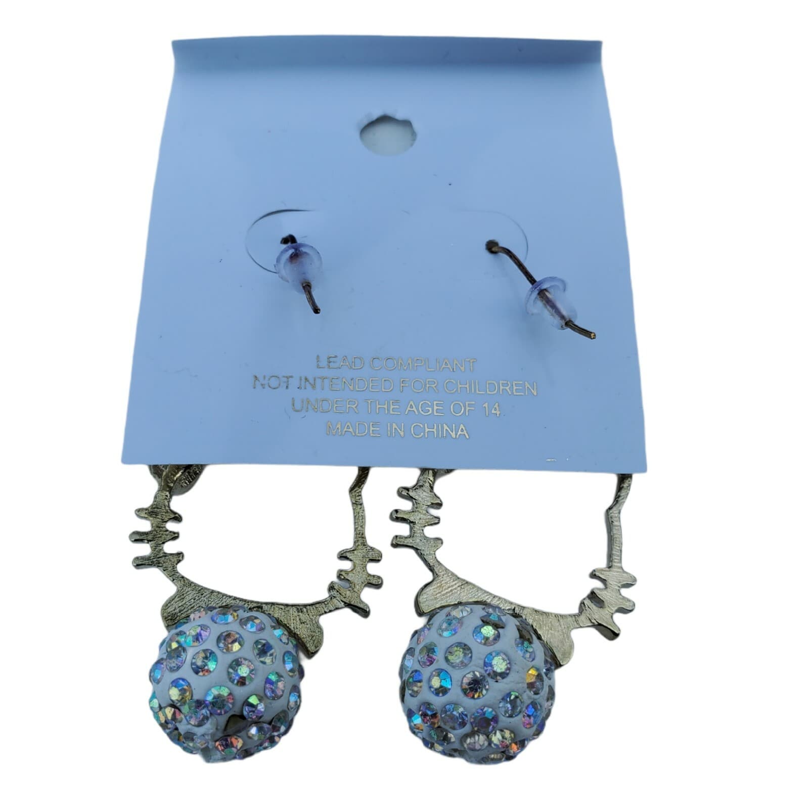 Chloe Accessory Hello Kitty Shaped Gold Tone & Rhinestone Pierced Earrings - Thumbnail 3