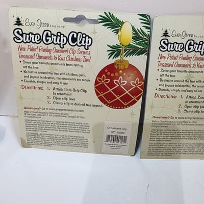 Lot of 2 Ever Green Seasons Sure Grip Clips Secures Christmas Tree Ornaments NOS - Thumbnail 5