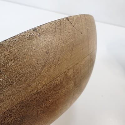 Vtg Ceramic And Wood Wooden Serving Bowl Floral Design Snacks Decor 8" Diameter - Thumbnail 8