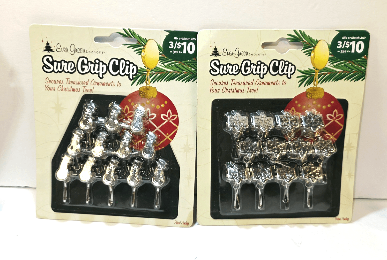 Lot of 2 Ever Green Seasons Sure Grip Clips Secures Christmas Tree Ornaments NOS