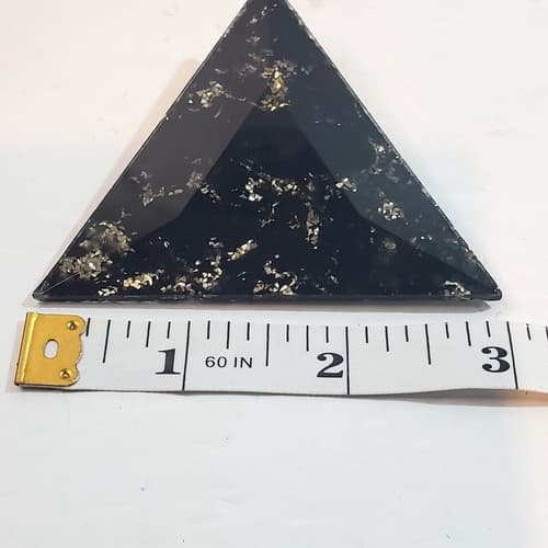Vintage Dina Varano Art Deco Modernist Glass Prism Reverse Painted Brooch Pin - Thumbnail 5