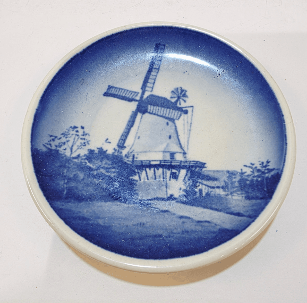 Vtg Royal Copenhagen Pin Trinket Dish Miniature Wall Plate Windmill Dybbol Molle