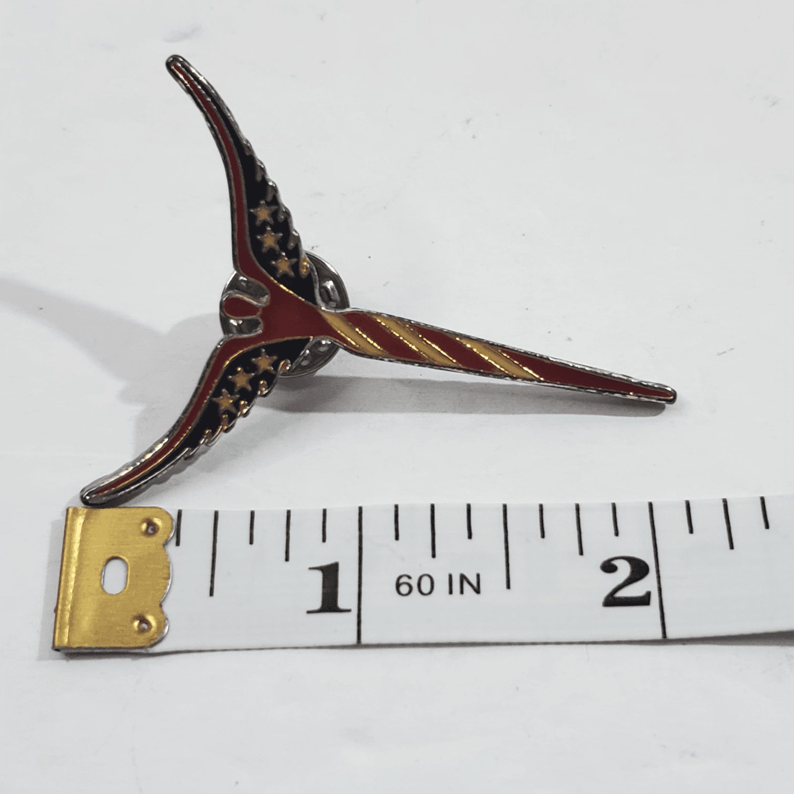 American Flag Patriotic Angel Enamel Lapel Tack Pin Steven Lavaggi USA - Thumbnail 5