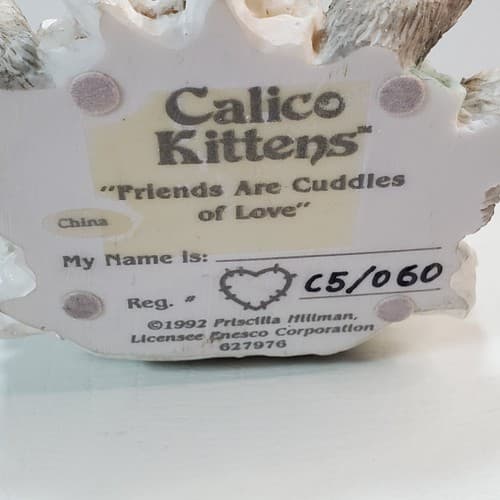 Vintage 1992 Calico Kittens Friends are Cuddles of Love Figurine 627976 - Thumbnail 6