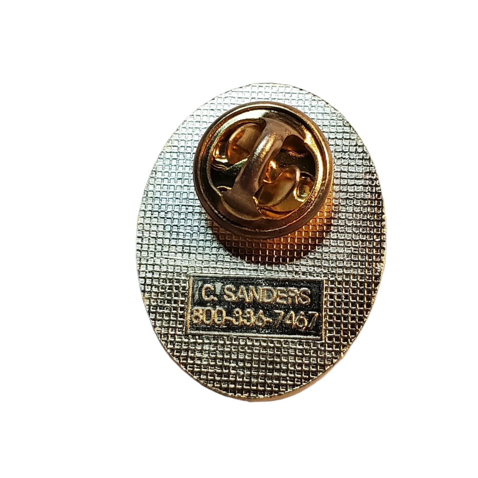 Vintage Signed C Sanders Enamel Dove and Eagle Gold Tone Rim Pin - Thumbnail 2