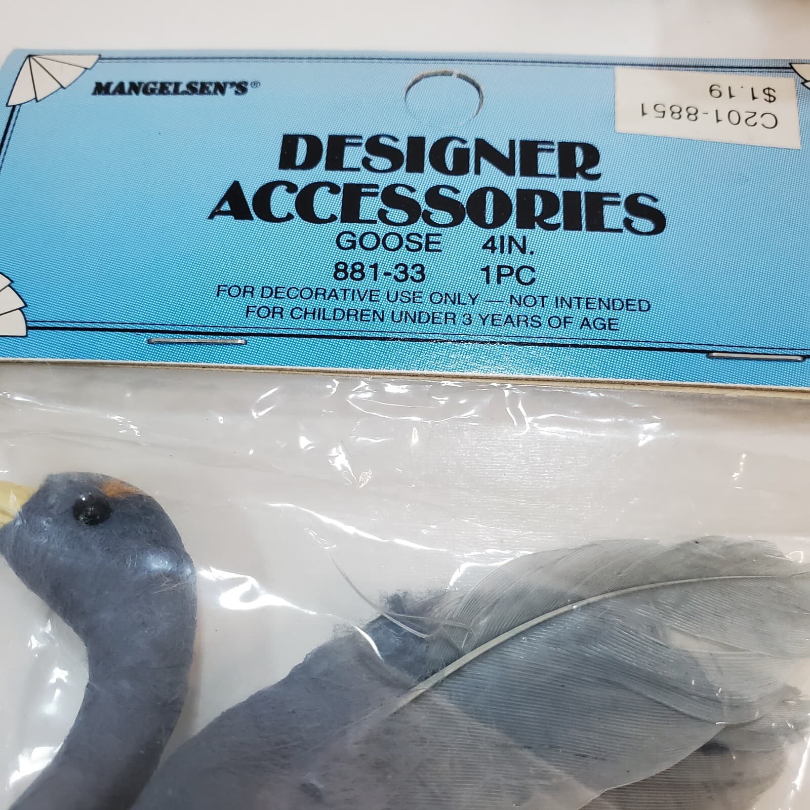 5 pks Vtg Mangelsen's 4" Goose Designer Accessories 881-33 Peach Blue Crafts - Thumbnail 2