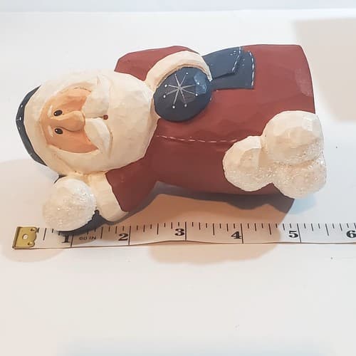 Vintage Eddie Walker Santa Figurine Christmas Decor Snowballs Glitter - Thumbnail 8