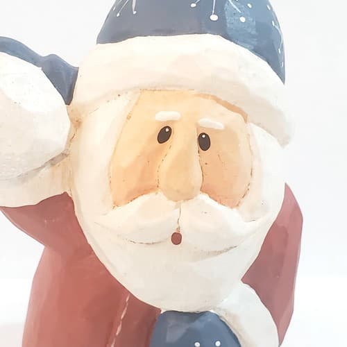 Vintage Eddie Walker Santa Figurine Christmas Decor Snowballs Glitter - Thumbnail 2
