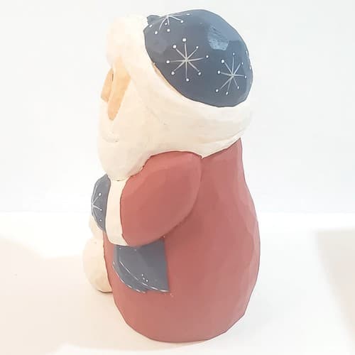 Vintage Eddie Walker Santa Figurine Christmas Decor Snowballs Glitter - Thumbnail 3