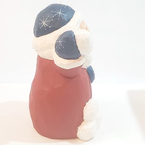 Vintage Eddie Walker Santa Figurine Christmas Decor Snowballs Glitter - Thumbnail 6