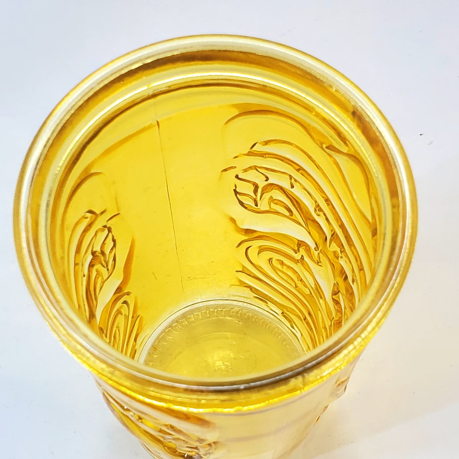 Vtg Tiki Glass Large 20 oz Hawaiian Luau Tumbler Glass Bar Bright Yellow Face - Thumbnail 5