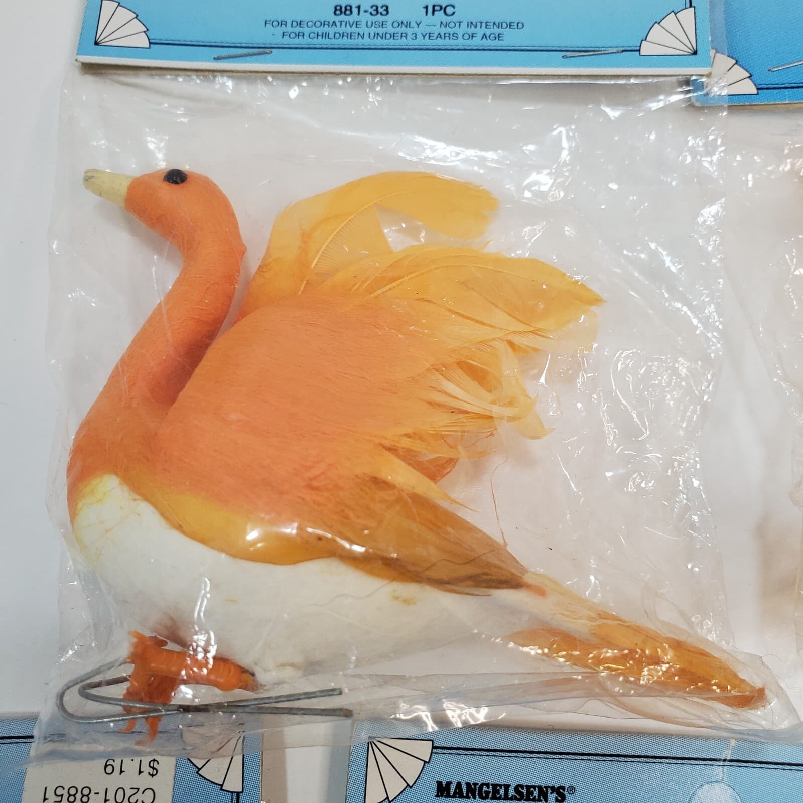 5 pks Vtg Mangelsen's 4" Goose Designer Accessories 881-33 Peach Blue Crafts - Thumbnail 4