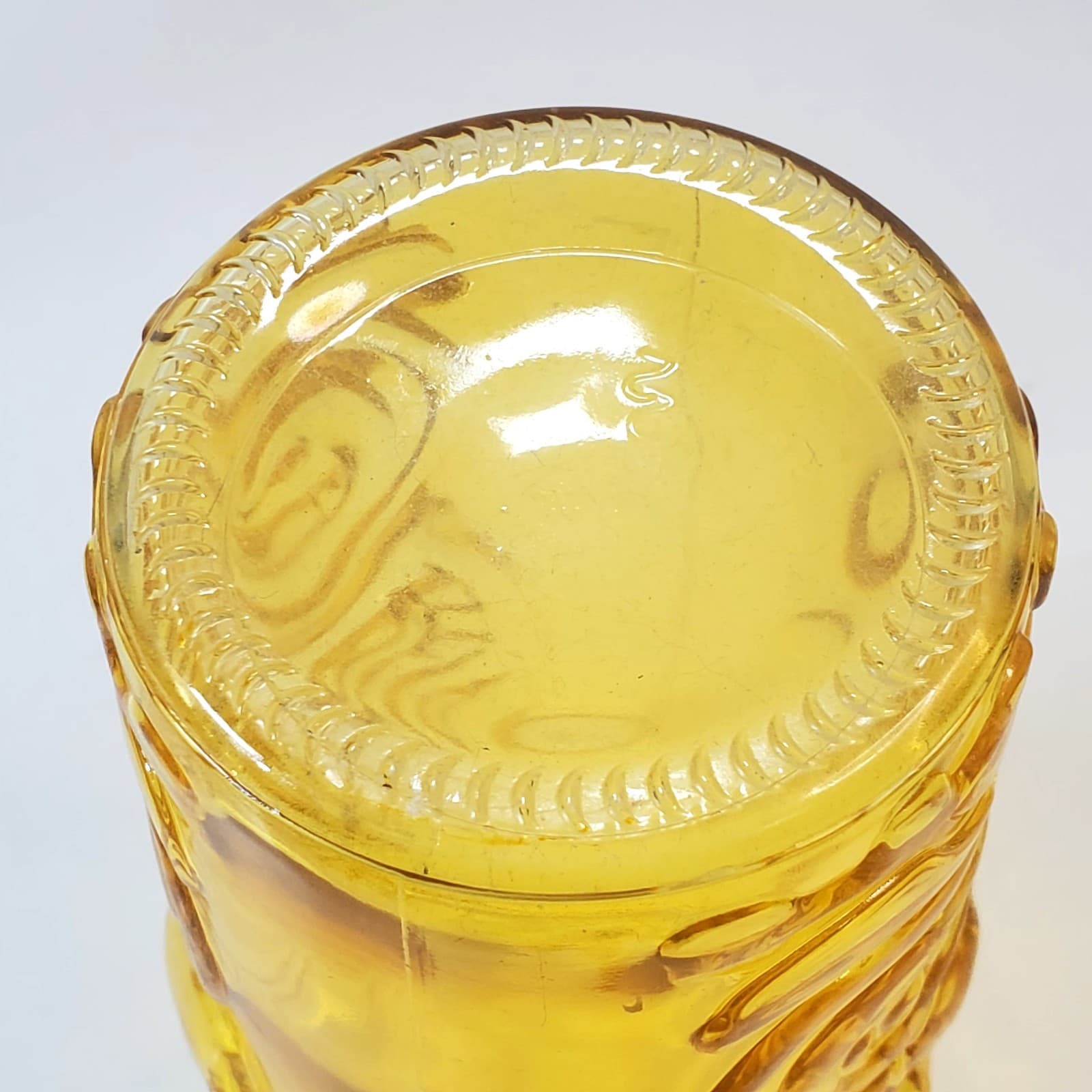 Vtg Tiki Glass Large 20 oz Hawaiian Luau Tumbler Glass Bar Bright Yellow Face - Thumbnail 6