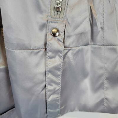 Pamela Mccoy Womens Windbreaker Jacket Silver Metallic Lined Zip Up XS New - Thumbnail 3