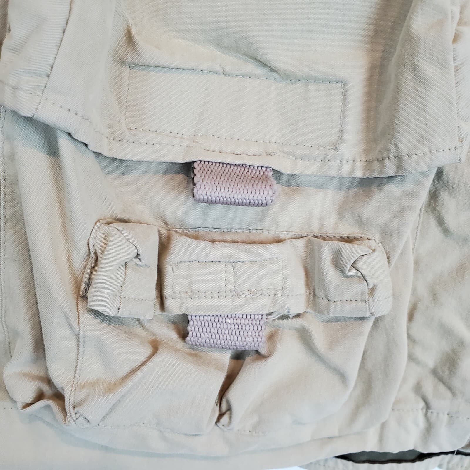 Bugle Boy Beige Khaki Tactical Vest Hunting Fishing Full Zip Cargo Pockets Sz M - Thumbnail 4