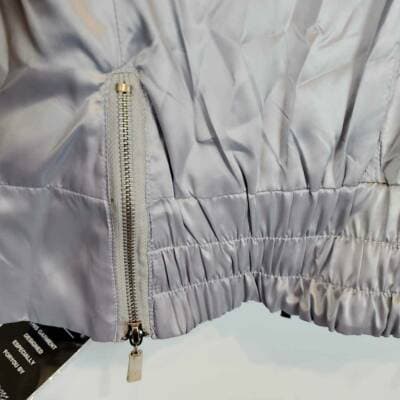 Pamela Mccoy Womens Windbreaker Jacket Silver Metallic Lined Zip Up XS New - Thumbnail 6