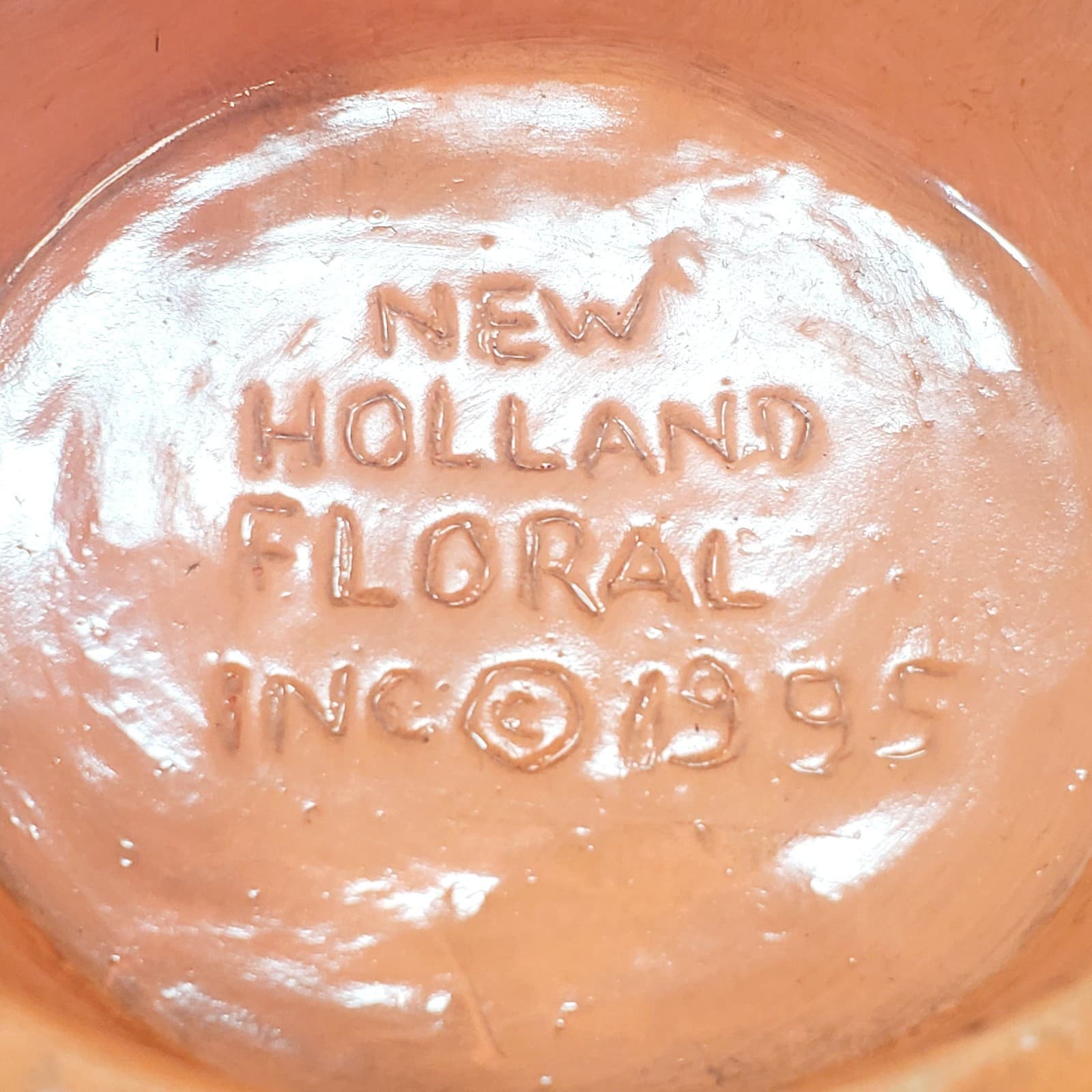 Vtg New Holland Floral Pumpkin Jack O Lantern Ceramic Planter Halloween Candy - Thumbnail 8