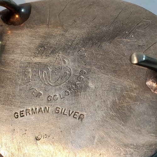 Vintage R&B Colorado Belt Buckle Hand Crafted German Silver Inlay Design 1980's - Thumbnail 4