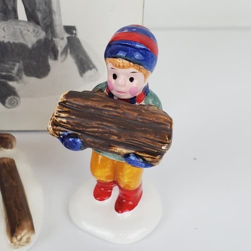 Vintage Dept Department 56 Snow Village Woodsman and Boy Figurines #51306 - Thumbnail 3