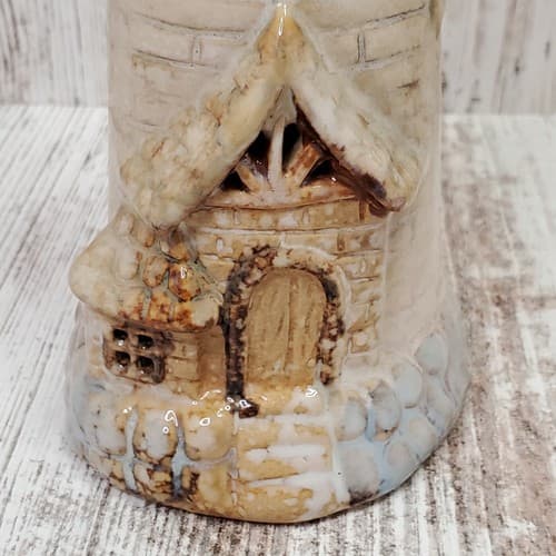 Studio Art Pottery Milky Glaze Stoneware Lighthouse Nautical Beach Decor 8" Tall - Thumbnail 2