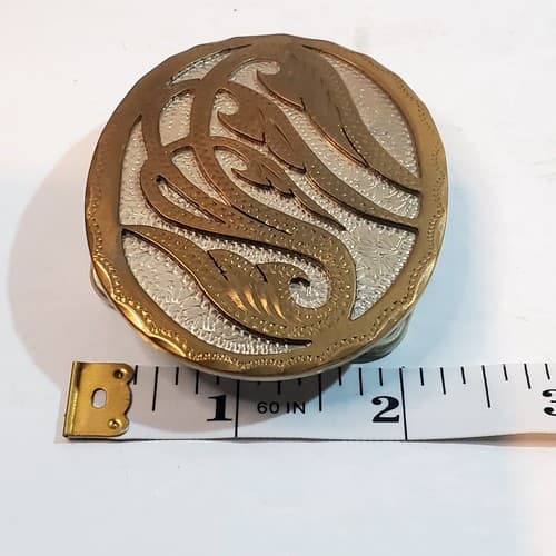 Vintage R&B Colorado Belt Buckle Hand Crafted German Silver Inlay Design 1980's - Thumbnail 6