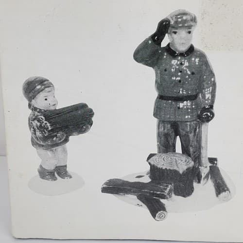 Vintage Dept Department 56 Snow Village Woodsman and Boy Figurines #51306 - Thumbnail 7