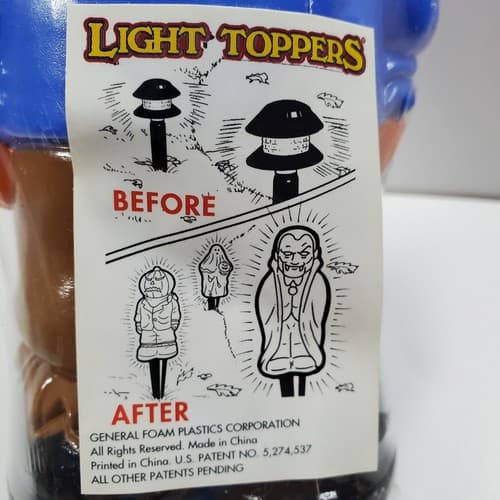 General Foam Plastics Halloween Pimpkin Head Light Topper Blow Molds 9.5" New - Thumbnail 3