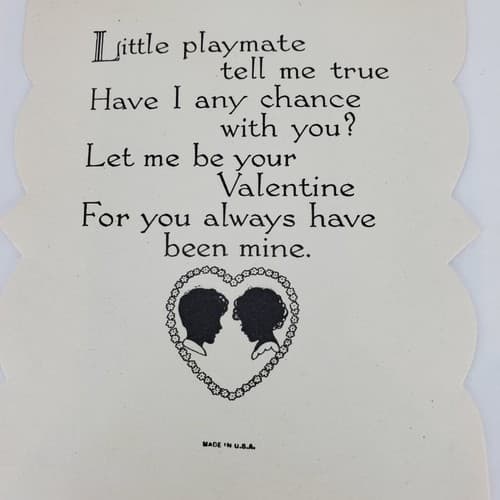Vtg Valentine's Day Card Die Cut For My Valentine Girl Boy Swing Ephemera USA - Thumbnail 3