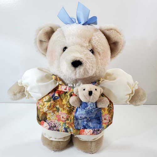 Vintage Hallmark Chrysantha Mom & Sweet Pea Teddy Bear Plush Stuffed Animal