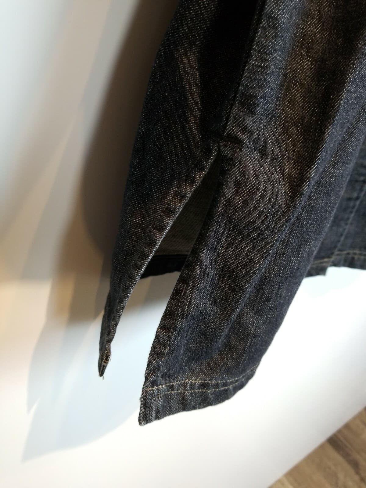 Units Dark Denim Lagenlook Coat Size Extra Large Embroidered 100% Cotton - Thumbnail 5