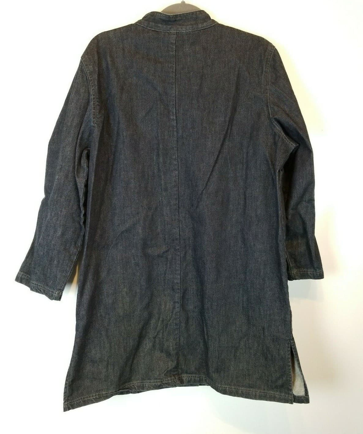 Units Dark Denim Lagenlook Coat Size Extra Large Embroidered 100% Cotton - Thumbnail 8