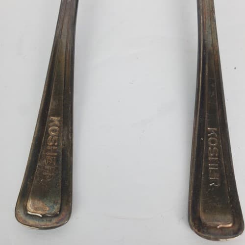 Set of 2 Vtg Albert Pick Co. Inc. Silver Plated Child's Spoon Engraved KOSHER - Thumbnail 4