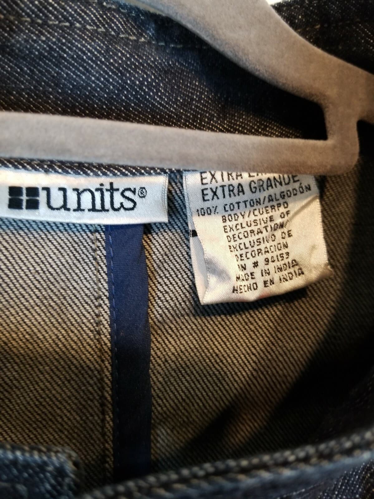 Units Dark Denim Lagenlook Coat Size Extra Large Embroidered 100% Cotton - Thumbnail 6