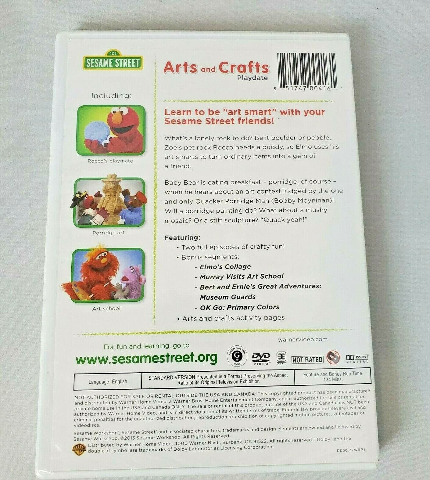 Sesame Street: Arts and Crafts Playdate (DVD, 2013) 2 Episodes; Bonus Segments - Thumbnail 2