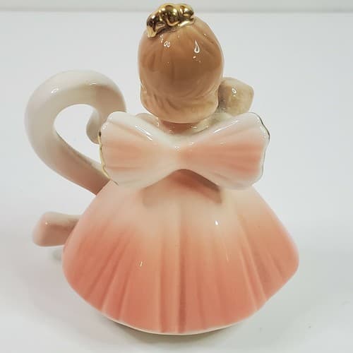 Josef Originals Angel Birthday Girl 2nd Year Ceramic Figurine Brown Eyes Bear - Thumbnail 4