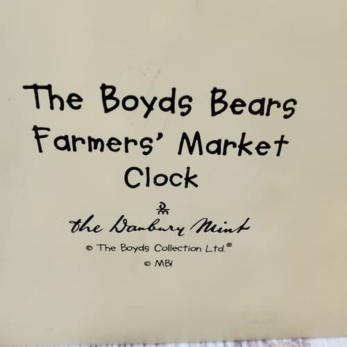 Boyds Bears Danbury Mint Farmers Market Collector Apple Shaped Clock Retired - Thumbnail 12