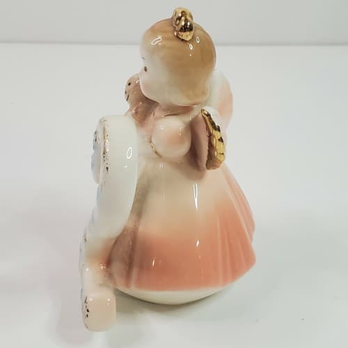 Josef Originals Angel Birthday Girl 2nd Year Ceramic Figurine Brown Eyes Bear - Thumbnail 5