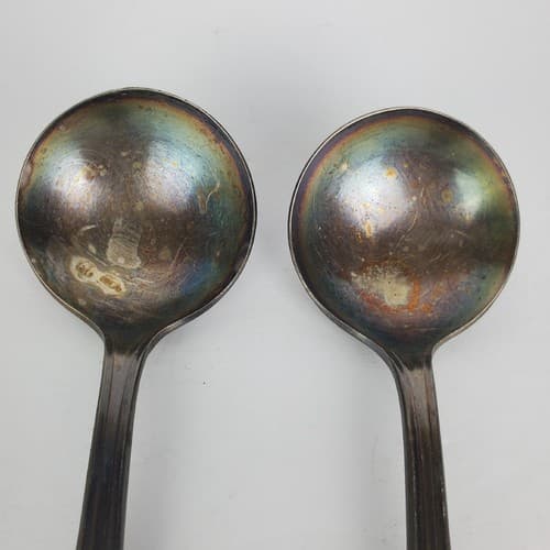 Set of 2 Vtg Albert Pick Co. Inc. Silver Plated Child's Spoon Engraved KOSHER - Thumbnail 3
