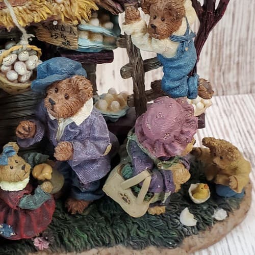 Boyds Bears Danbury Mint Farmers Market Collector Apple Shaped Clock Retired - Thumbnail 7