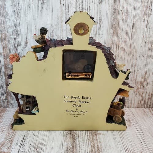 Boyds Bears Danbury Mint Farmers Market Collector Apple Shaped Clock Retired - Thumbnail 9